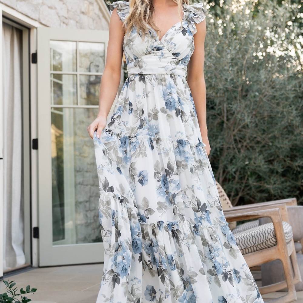 Baltic Born Blue and White Maxi Dress